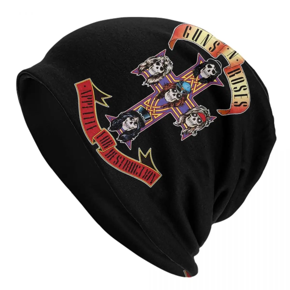 Guns N Roses Hard Rock Band Bonnet Hat Knitting Hats Men Women Cool Unisex Bullet Logo Winter Warm Beanies Cap