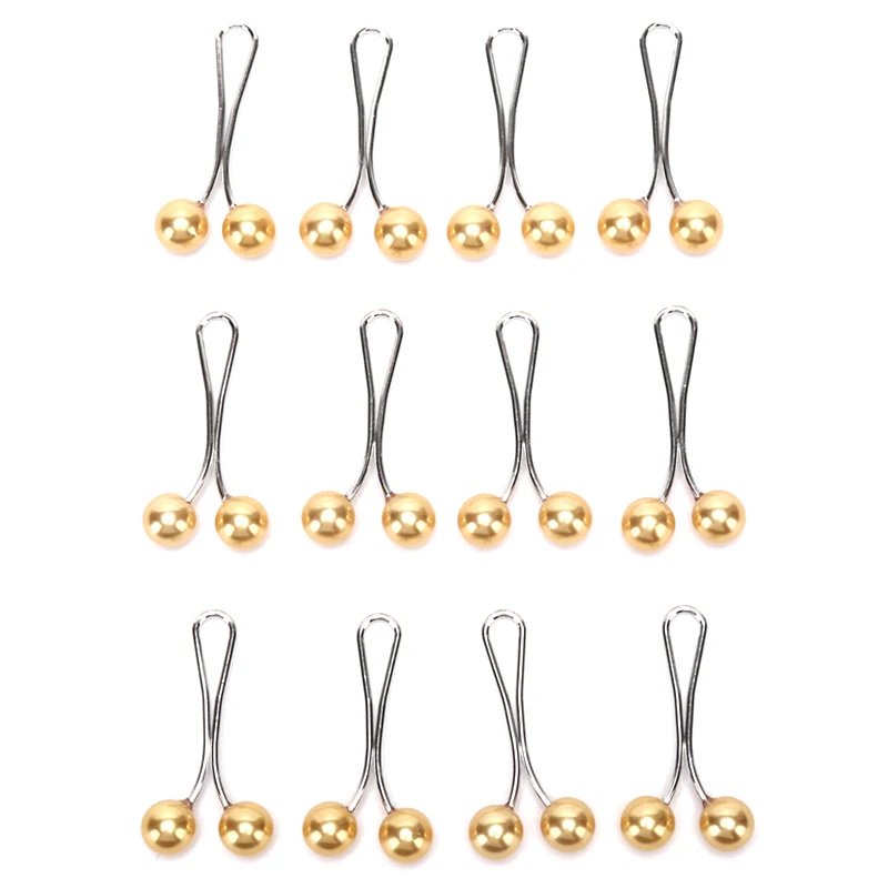 12PCS Lady Pearls Muslim Women Shawl Scarf Lady Scarves Hijab Clips Pearl Brooch Pins Pin Headscarf Pearl Clip Scarf Clips