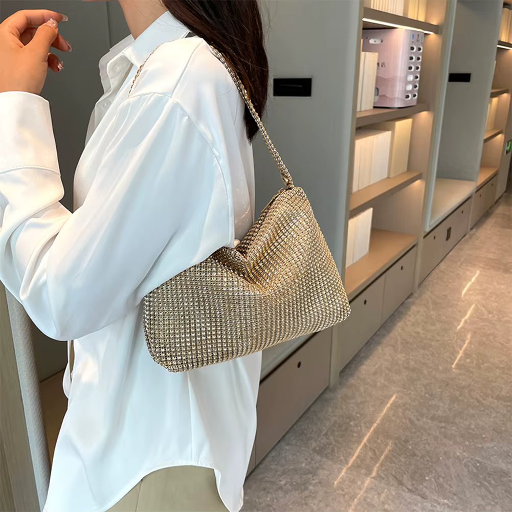 Evening Clutch Bag for Women Glitter Elegant Top Handle Bags Ladies Party Wedding Bag Female Shiny Rhinestone Handbag Purses New