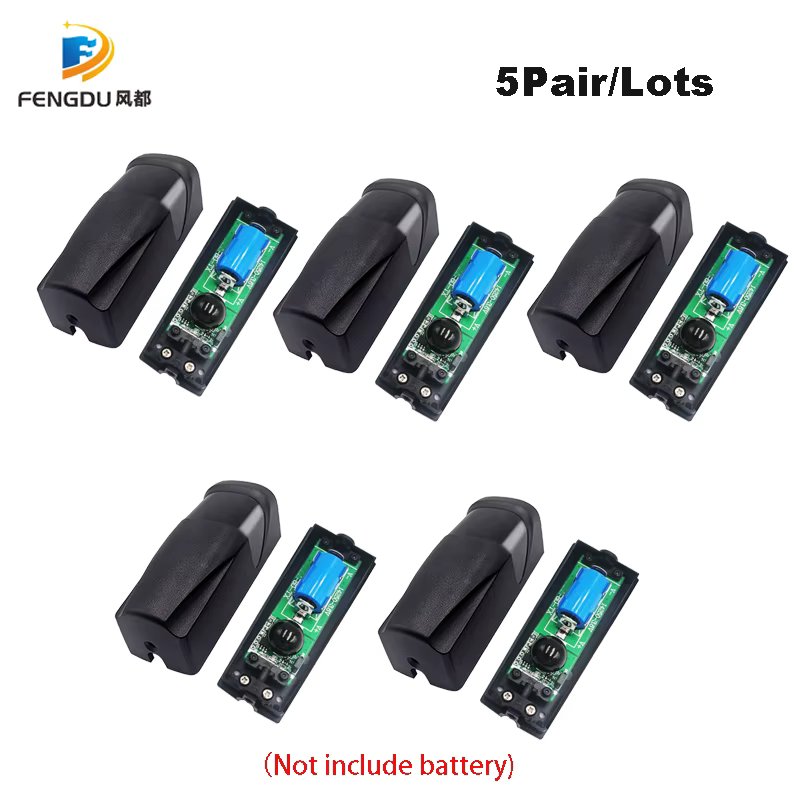 Photocell For Gates 5Pair Automatic Gate Barrier Infrared Beam Sensor Photoelectric Cell With 3.6V Battery(Not Included)
