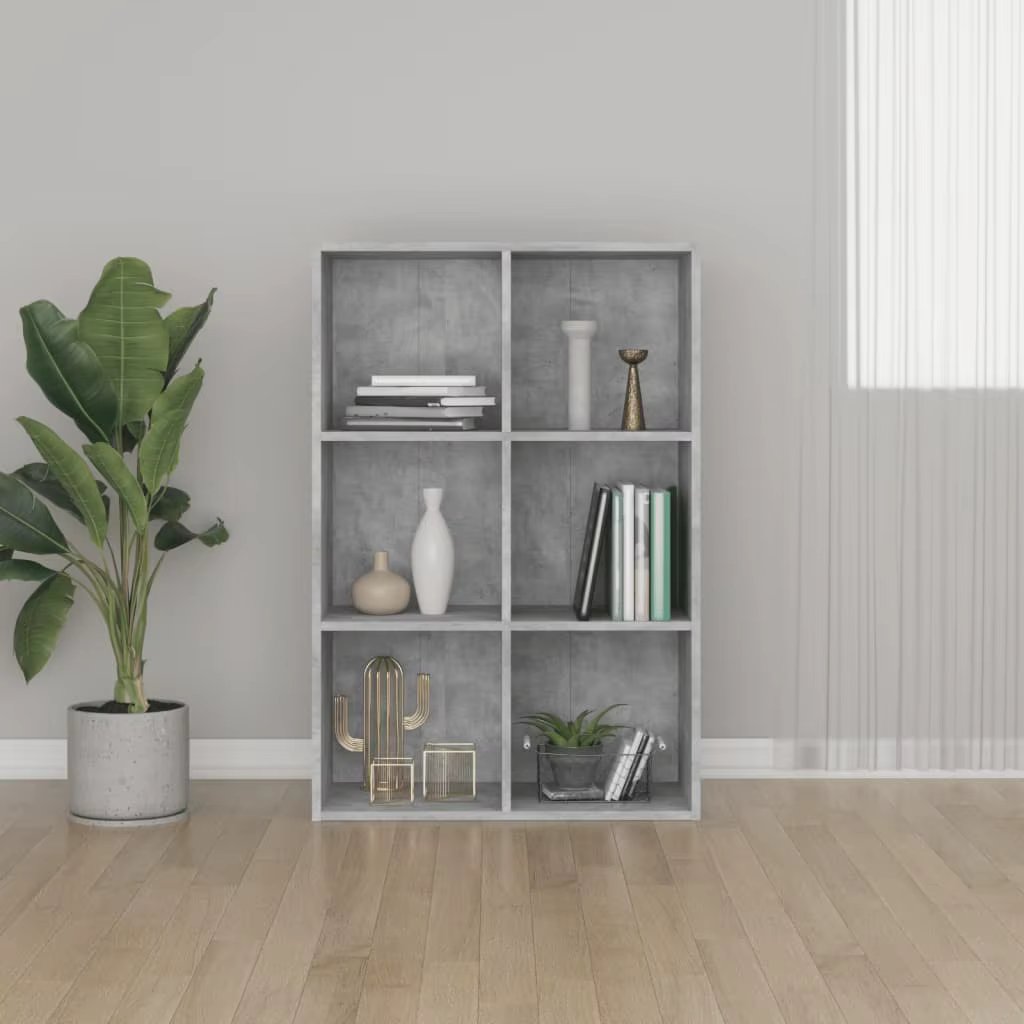 Bücherregal/Sideboard Betongrau 66x30x98 cm Holzwerkstoff,Organizer-Würfel regale,für das Wohnzimmer im Büro