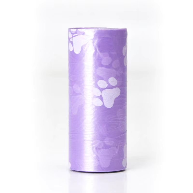 Purple garbage bag