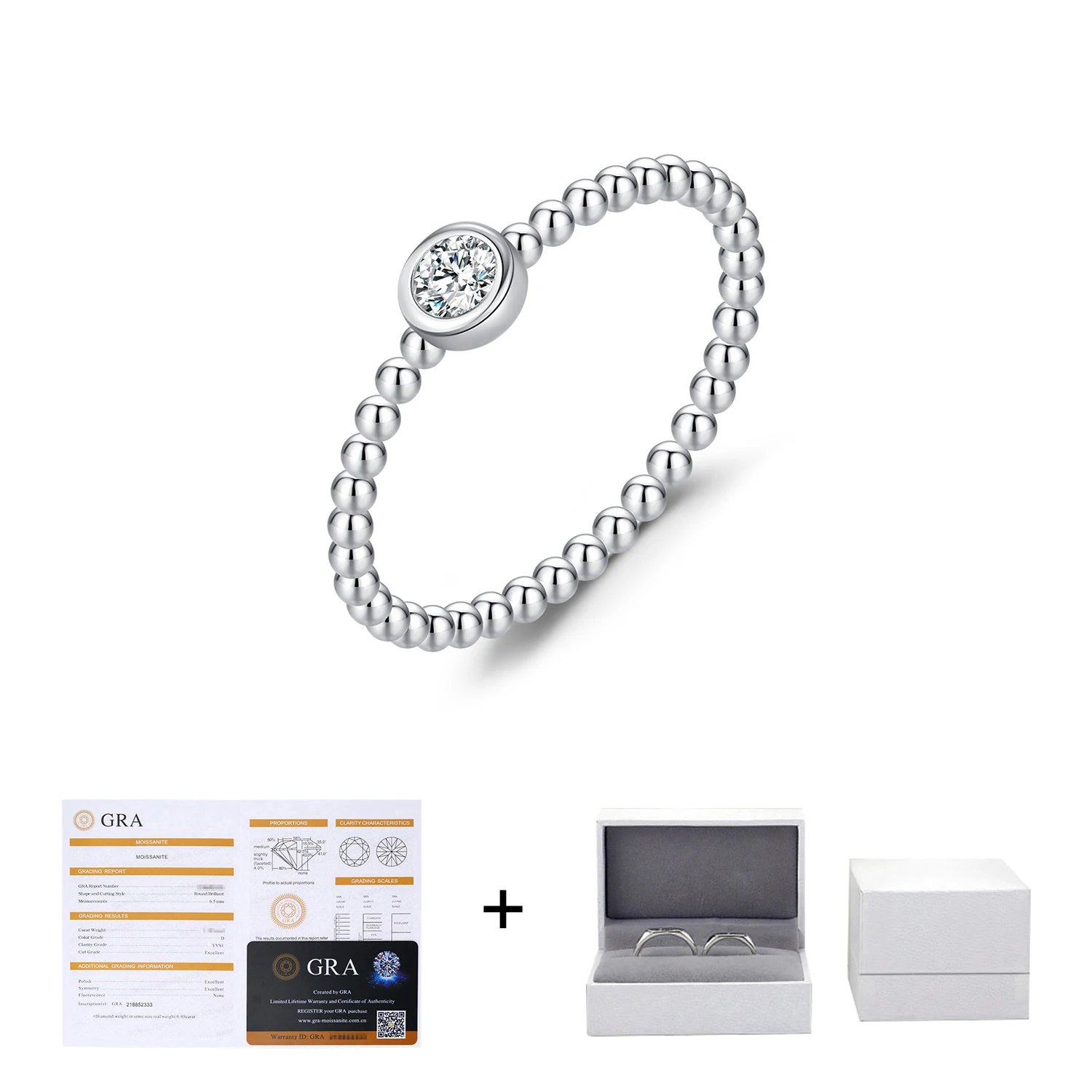 YANLOK 925 Sterling Silver Delicate VVS1 D Color Round Moissanite Ring For Women Trendy Simple Daily Finger Rings Fine Jewelry