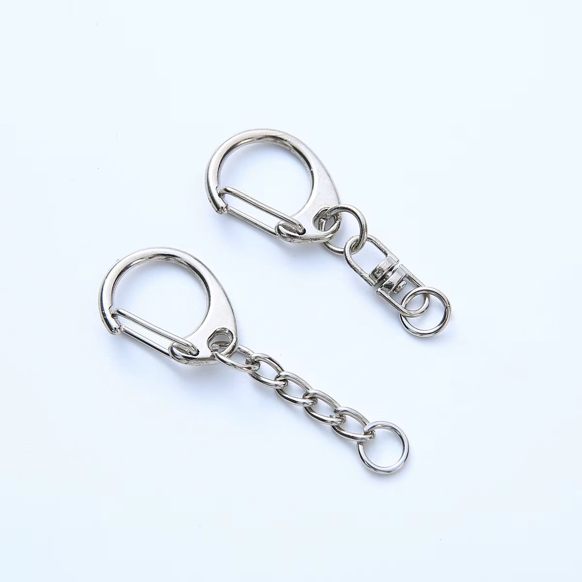 10/20/50/100pcs D Snap Hook Keychain Rings Bulk with Open Jump Ring & Connector for Keychain and Sewing Making Supplies DIY