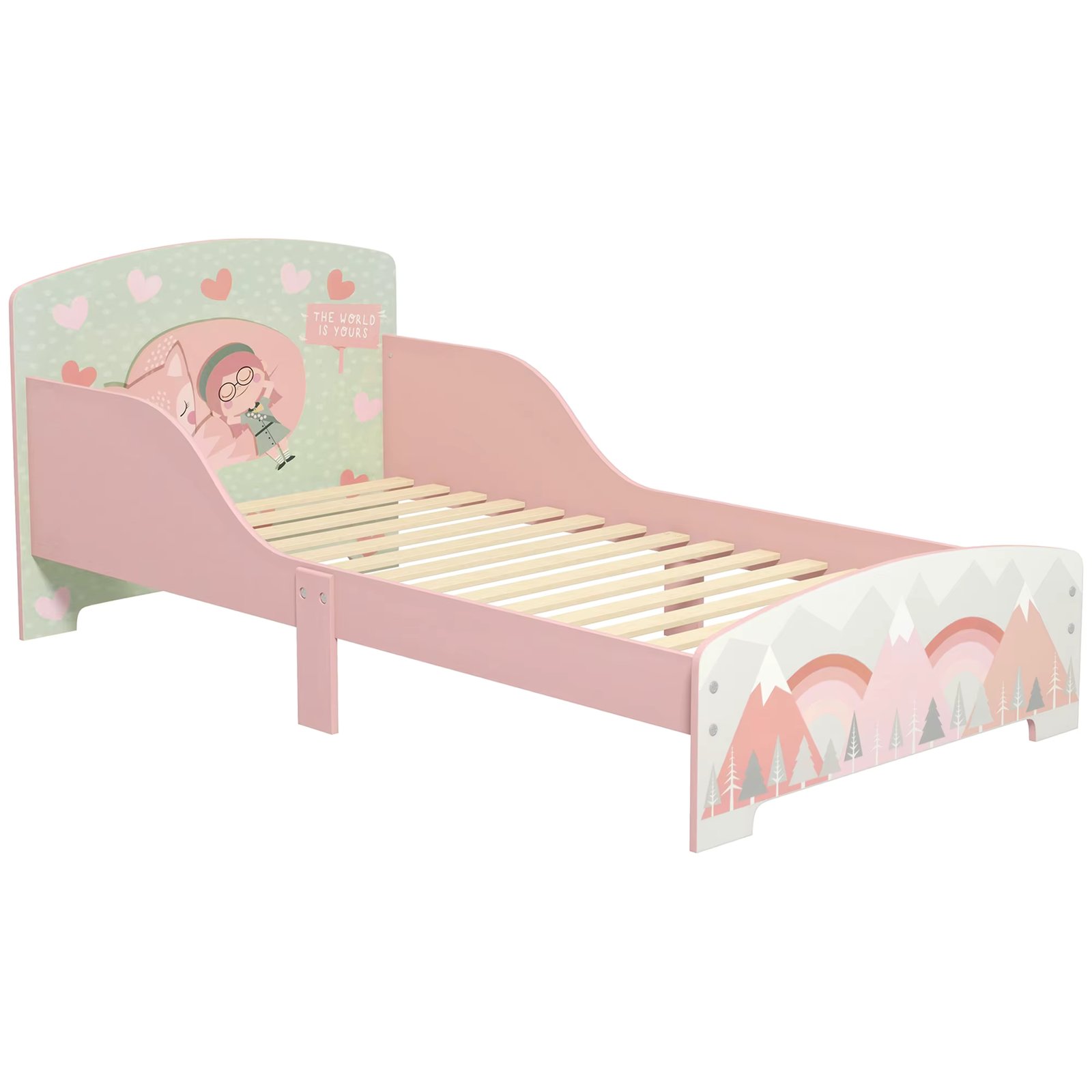 ZONEKIZ children's wooden bed 143x77x60 cm for children 3-6 years old load 40 kg