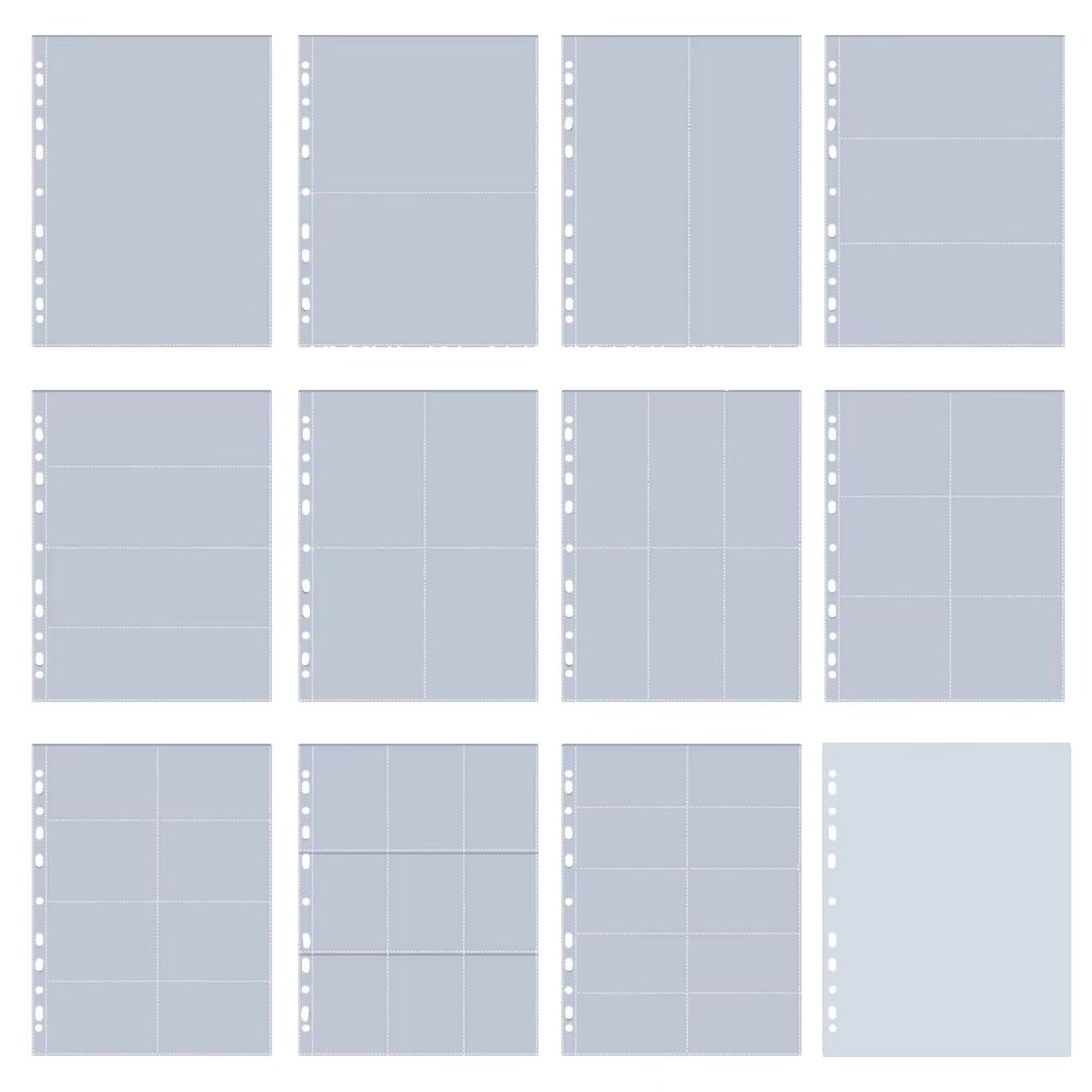 A4 11 Holes Photocard Holder Photo Album Sleeves 1/2/3/4/6/8/9/10 Pockets Inner Page Card Binder Collector Book Scrapbook Album
