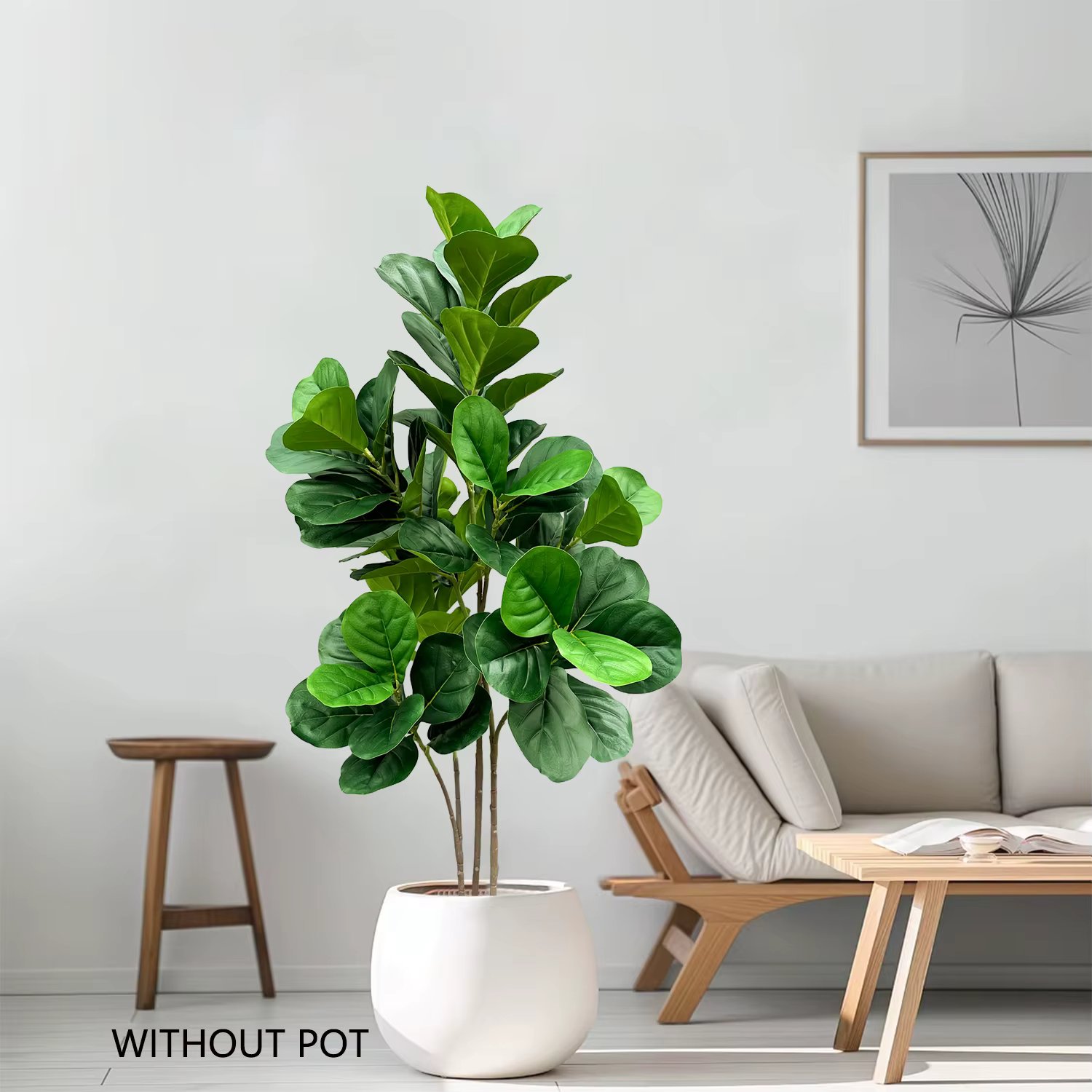 40-145cm artificial plant green ficus branch faux plant realistic indoor fake plants for wedding home room decoration ornaments