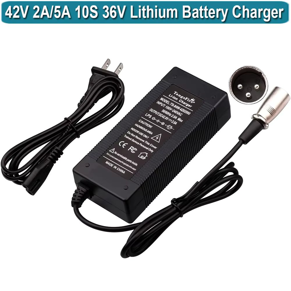 42V Electric Bike Charger 3Pin XLR for Swagtron EB6 Fat-tire,Heybike Cityscape,Giant Bike,Ecotric Starfish Dolphin Peacedove 20"