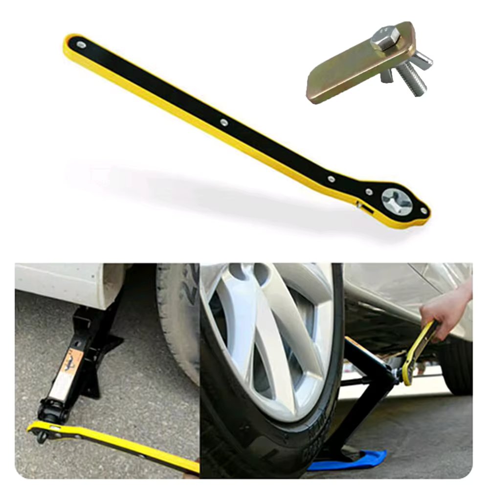 Car Jack Ratchet Wrench Labor-saving Car Scissor Ratchet Spanner Key Tire Wheel Lug Wrench High Carbon Steel Hand Repair Tool