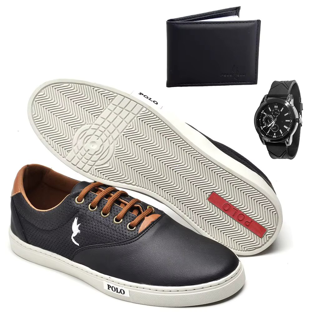 Polo Blu Style Casual Men's Shoes with Wallet and Watch Combo from 37 to 46