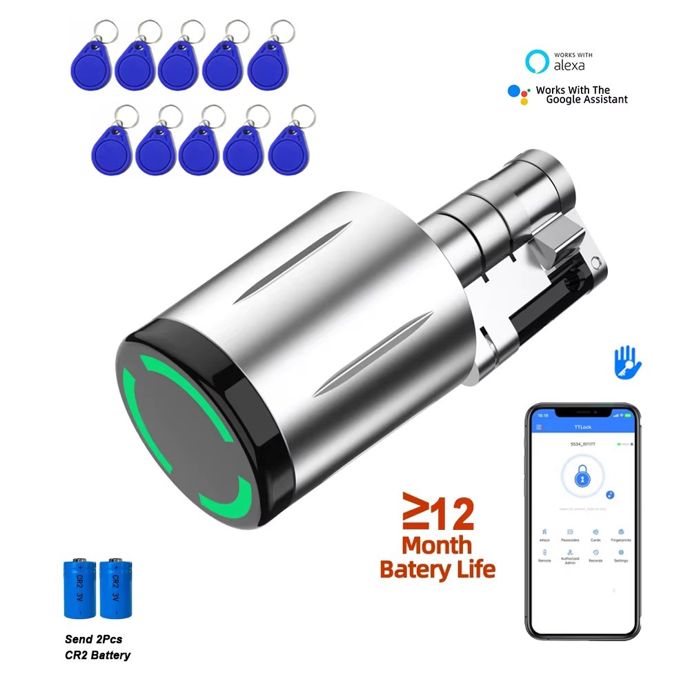 Euro Half Cylinder Auto Smart Lock Security Keyless Access TTlock APP Control for Door Thickness 30-70mm Door