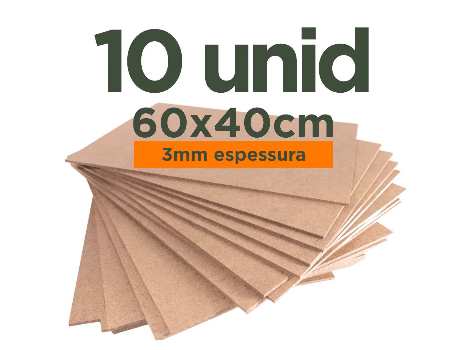 CHAPA MDF Pinus 3mm 60x40cm - 10 PCs