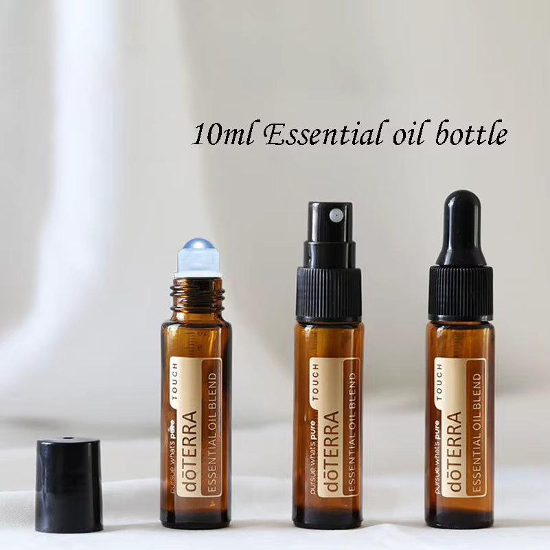 10ml Empty Essential Oil Dropper Bottle and Roller Bottle Amber Glass Bottle Roll-on Bottle Refillable Containers 5pcs/10pcs