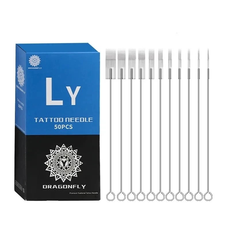 50PCS/Box Disposable Assorted Sterilized Tattoo Needles Fog Needles RL RS M1 RM M2 for Microblading Machine Gun Grip Tips