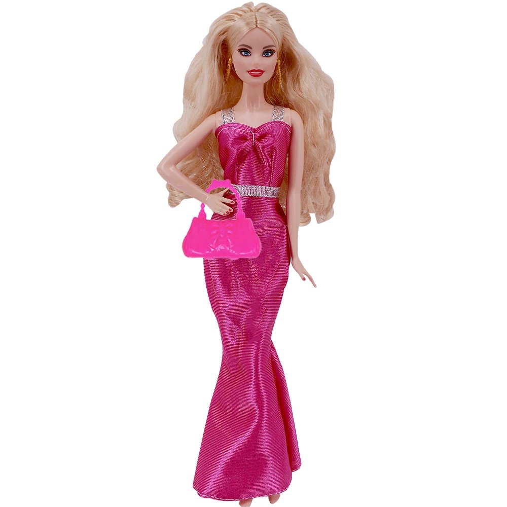Barbies Doll Clothes Evening Grown Princess Skirt Sequin Long Dresses Suitable For 11.8inch  Doll Party Clothing Prom,Bag Gift