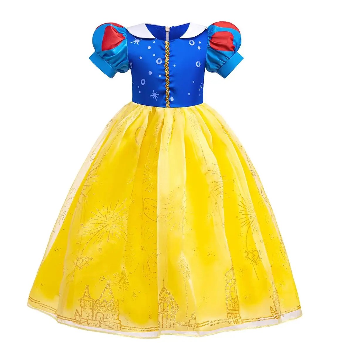 Disney Halloween Apparel Snow White Cosplay Ball Gown Girls Deluxe Princess Dress Prom Make Up Party Puffy Toddler Dress