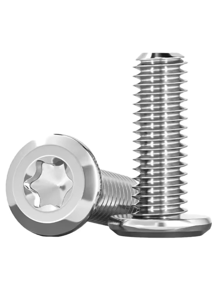 304 Stainless Steel Large Flat Head Bevelled Anti-Theft Screw with Hexagon Inverted Side Six-Lobe Screw M4-M8