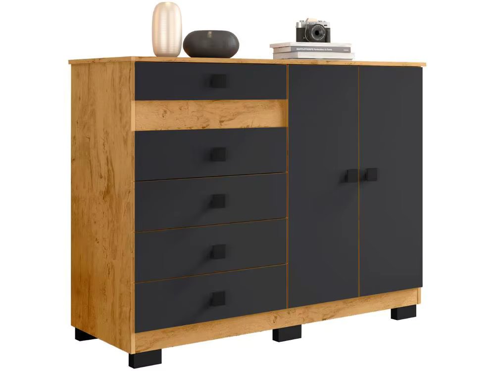 Araplac 2 Doors Dresser 5 Drawers Mal