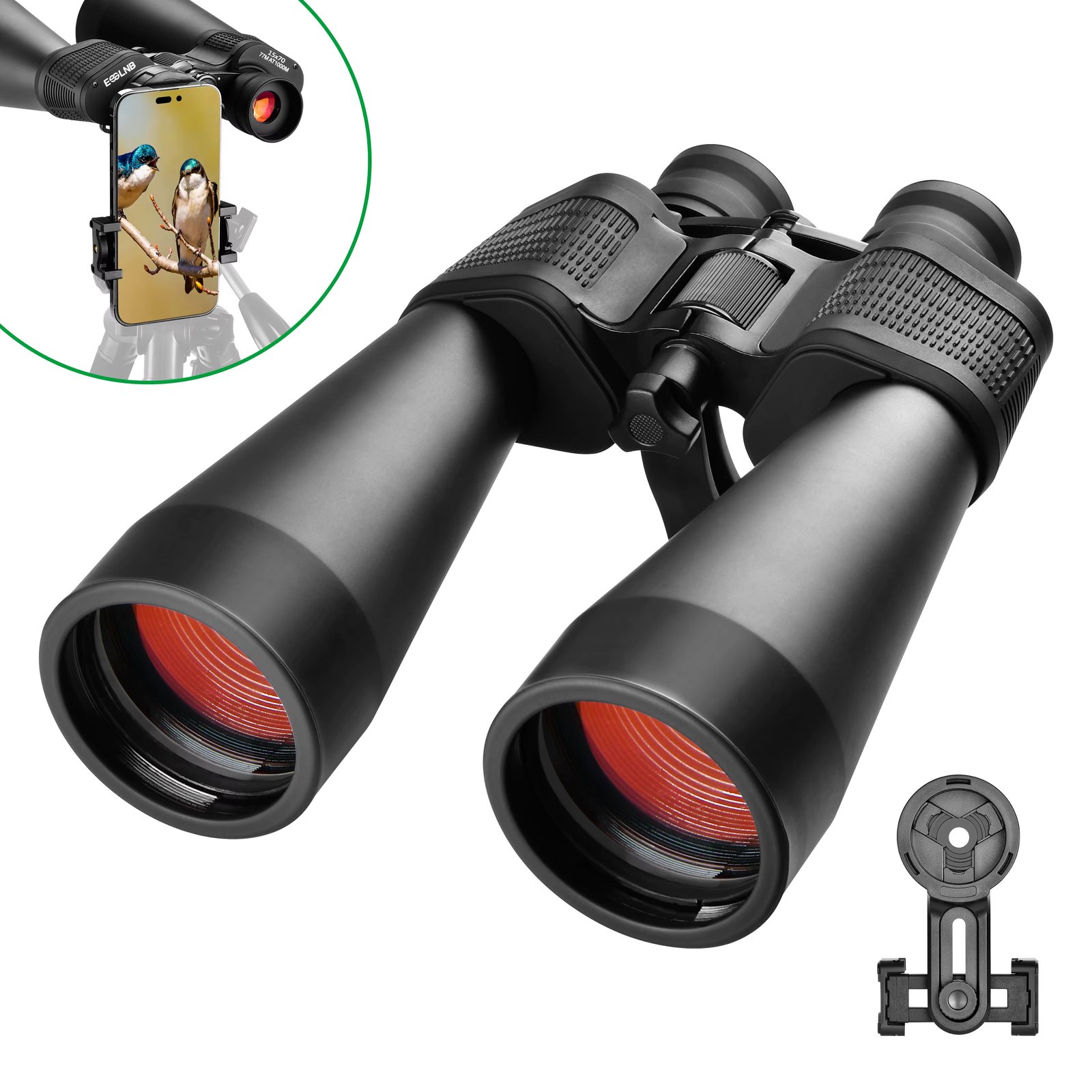 Giant Binoculars Astronomy 15X70 with Phone Adapter Tripod Adapter and Carrying Bag FMC Waterproof Binoculars for Adults Kids
