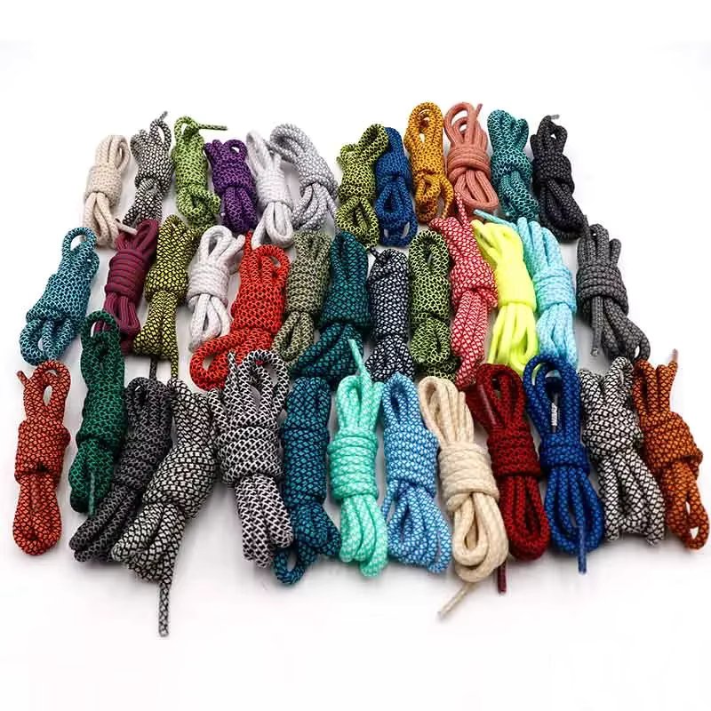 Trendy 5mm Two-tone Round Shoelaces High Top Outdoor Walking Hiking Boot String Athletic Laces Shoes Cords for Sneakers Costumes