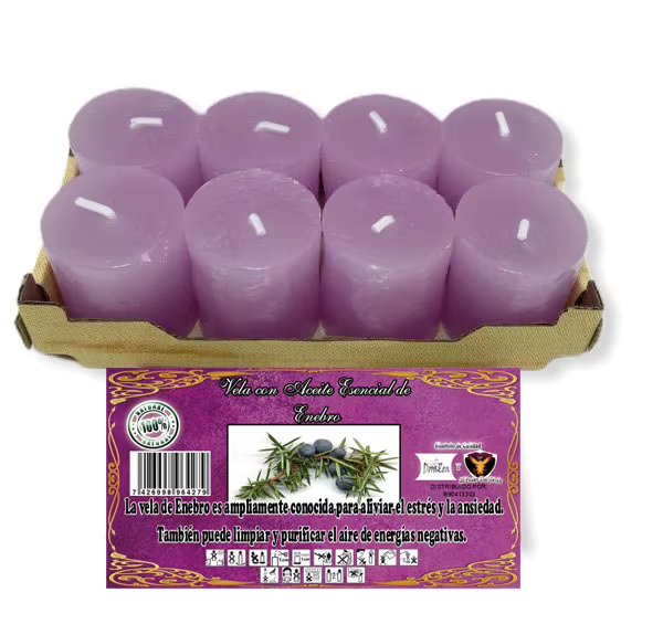 Pack 8 dorazen-juniper aromatic candles