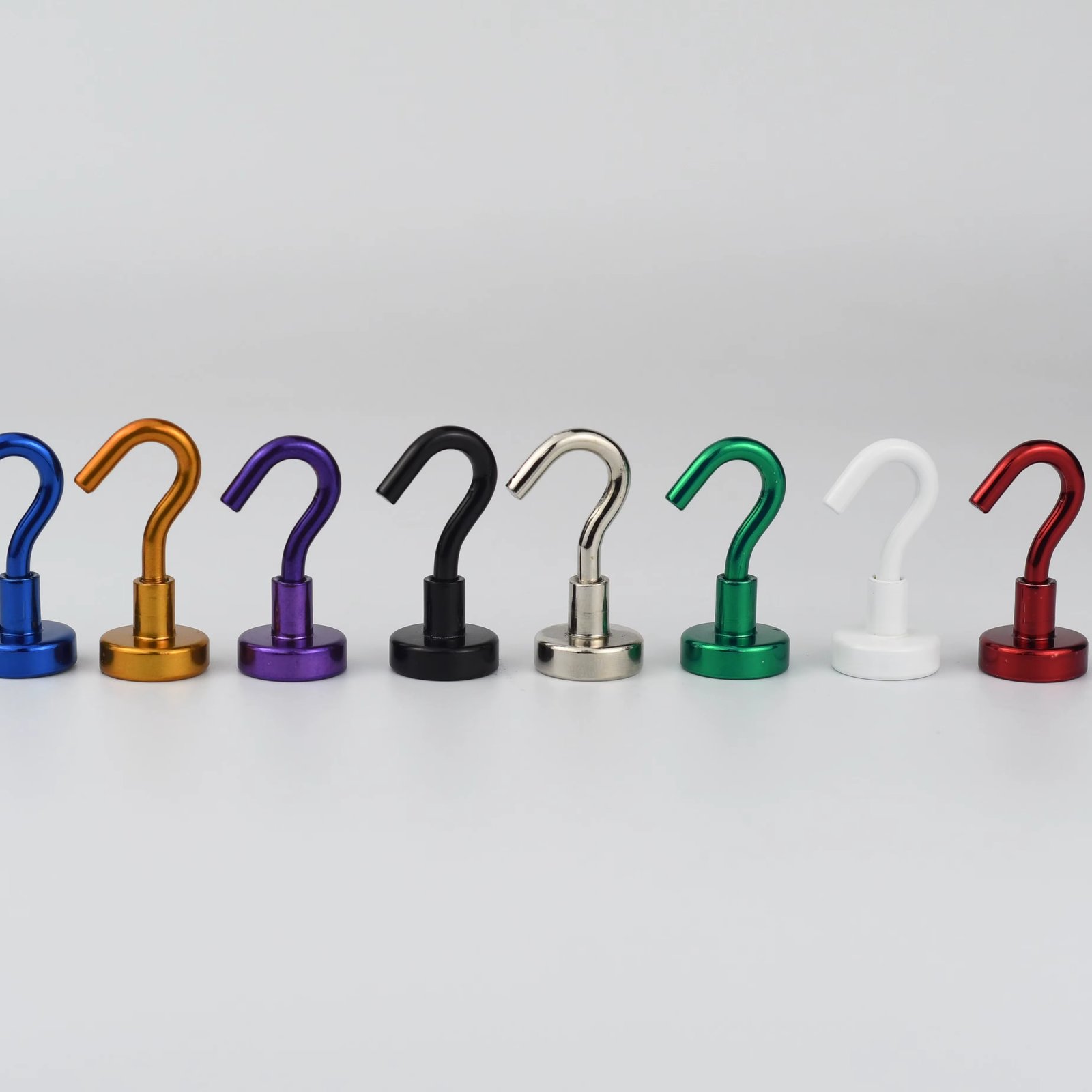 Eclectic Style 8-Pack Metal Utility Hooks, Strong Neodymium Magnet Wall Mount, Easy Install - Colorful Magnetic Hanging Hooks fo