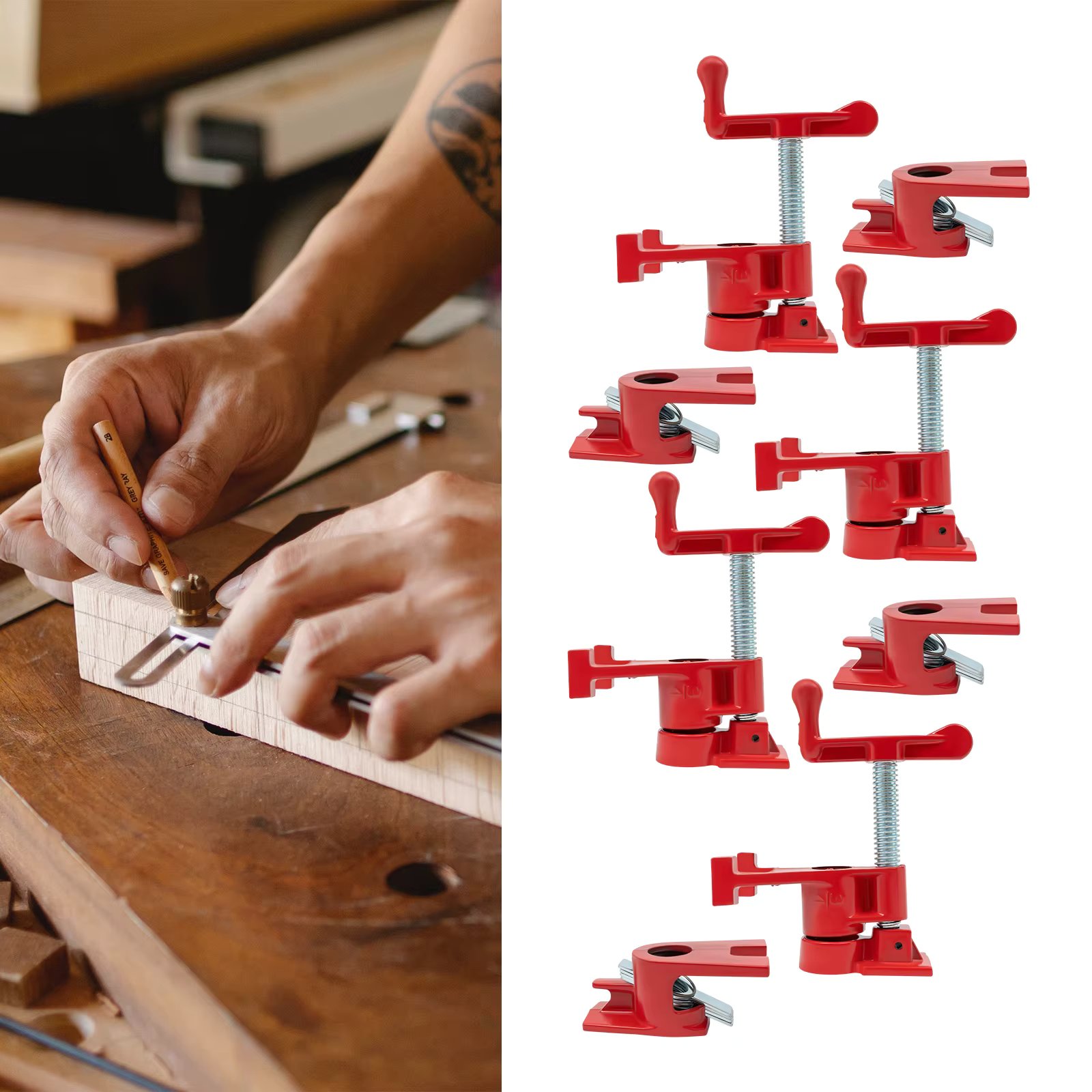 (4 Pack) 3/4" Wood  Set Heavy Duty PRO Wood Glue Pipe with Wide Base for Woodworking Cast  Kit