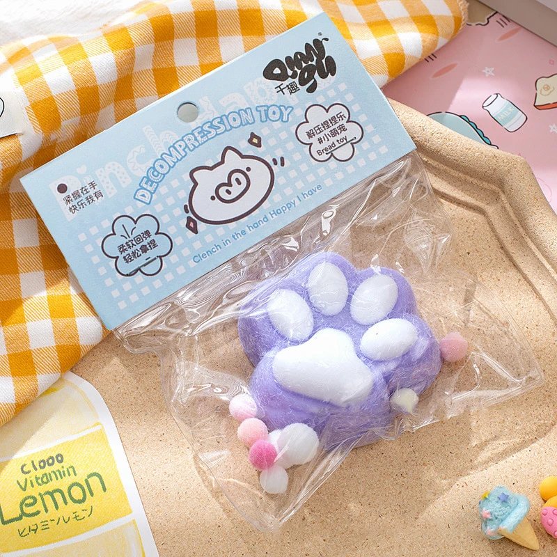 Large Kawaii Cat Paws Sticky Squeeze Toys Soft Realistic Jelly Glitter Cat Paws Transparent Squeeze Toys Kids Adult Gifts