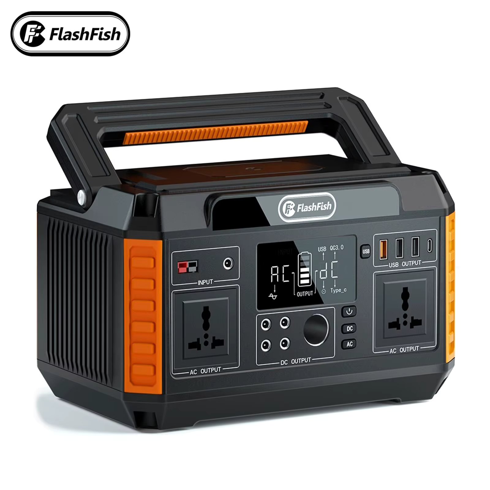 Flashfish P60 Portable Power Station 140400mAh/520Wh Solar Generator 600W CPAP Battery Power Station With 3 Charging Modes