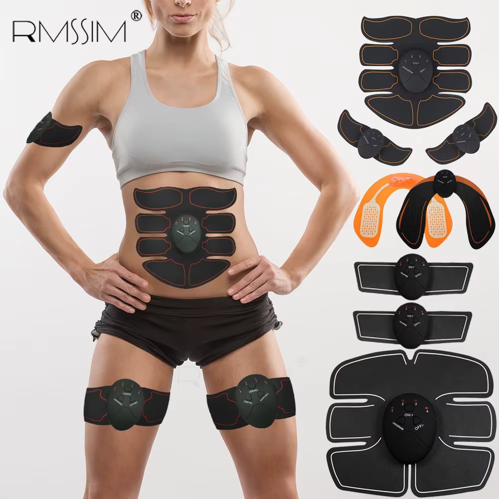 Abs Trainer EMS Abdominal Muscle Stimulator Wireless Electric Toning Belt USB Recharge Weight Loss Home Gym Fitness Equiment Hot