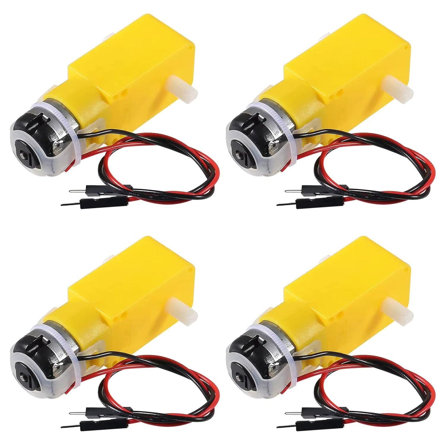 4pcs TT Motor Dual DC 3-6V Gearbox Motor 200RPM Ratio 1:48 Shaft Motor with 2.54mm Wire for Arduino DIY Smart Car Robot