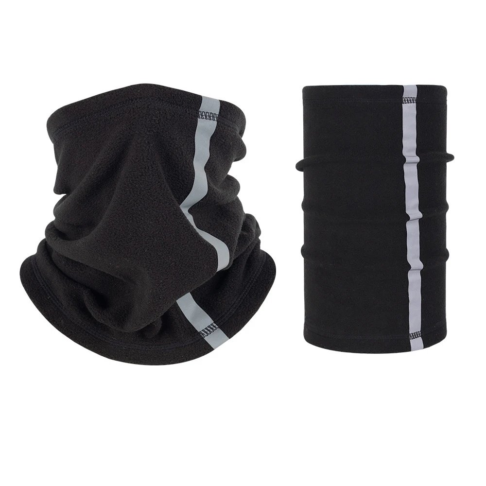 Men Women Polar Fleece Warm Head Face Neck Reflective Collar Gaiter Tube Scarf Sports Headwear Outdoor Night Riding Neckerchief