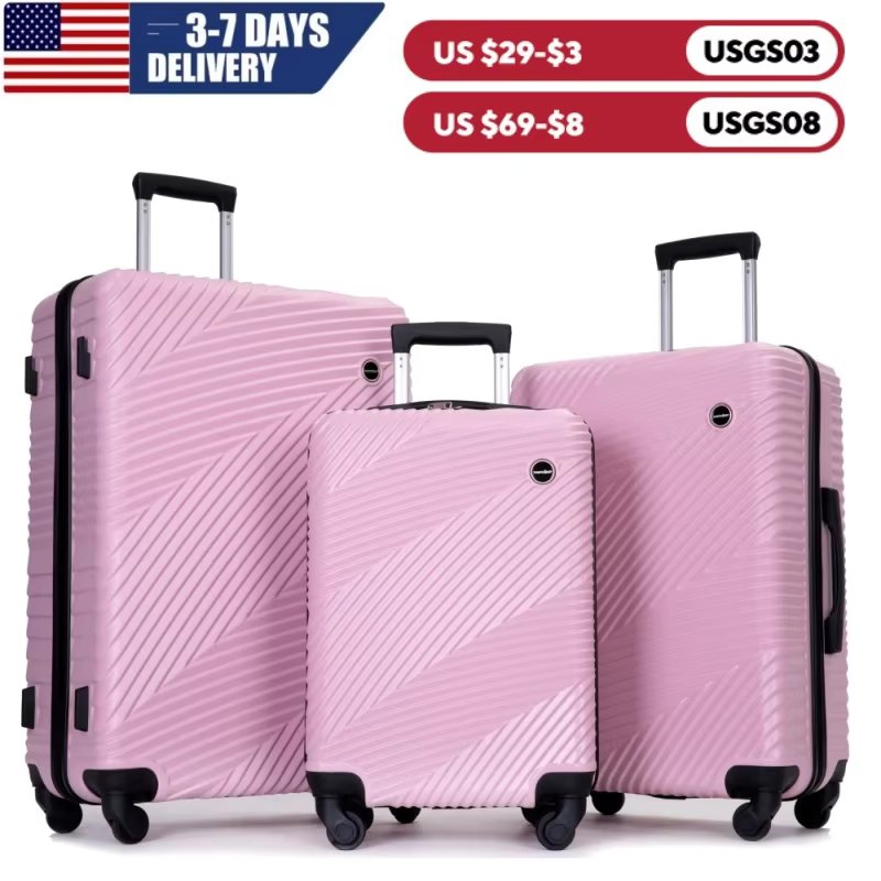 Hardshell Luggage Set,3 Piece Hardside Suitcases with Spinner Wheel,Lightweight Carry-on luggage 20" 24" 28"