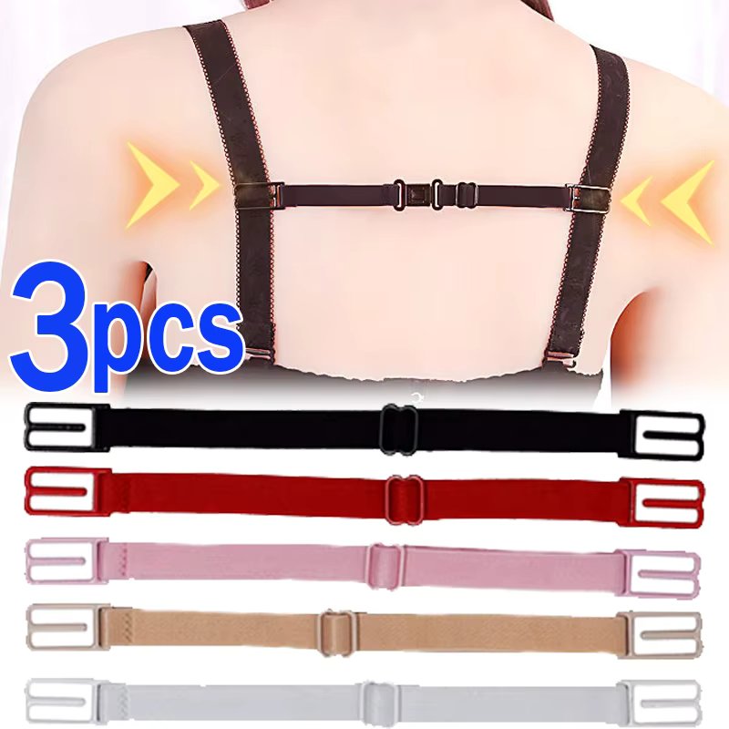 Women Anti Slip Bra Strap Double-shoulder Back Hasp Holders Buckle Belt All Match Invisible Elastic Straps Bra Extender Women