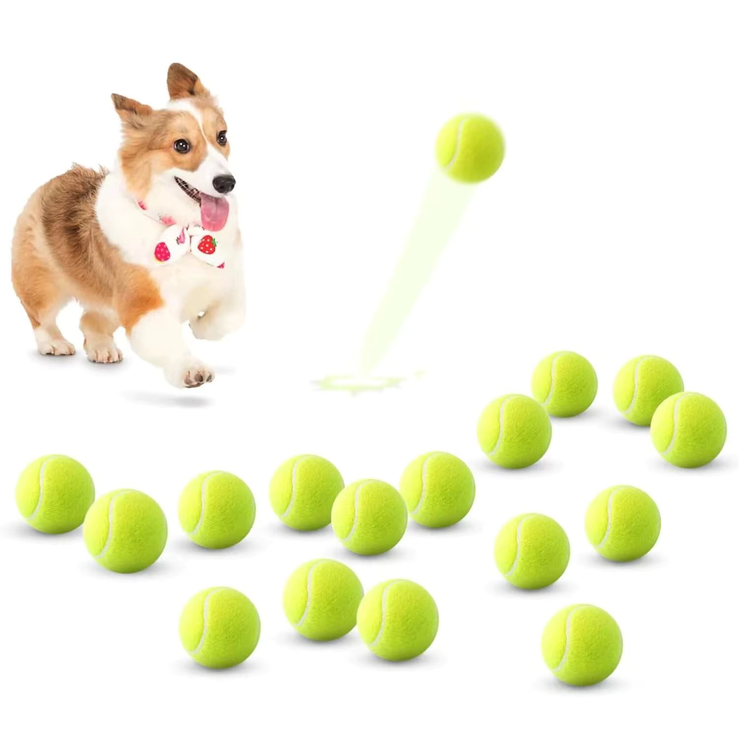 Tennis Balls for Dogs, 2-Inch Size, Compatible with Most Automatic Ball Launchers Idea for Small Dogs(12 Balls Only)