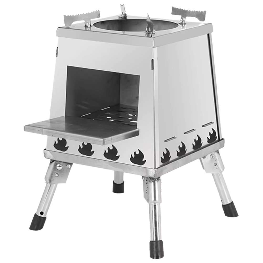 Folding Woodstove Stainless Steel Camping Wood Stove Outdoor Fire Heater Stove Picnic Hiking Camping Wood Burner Firewood Stove