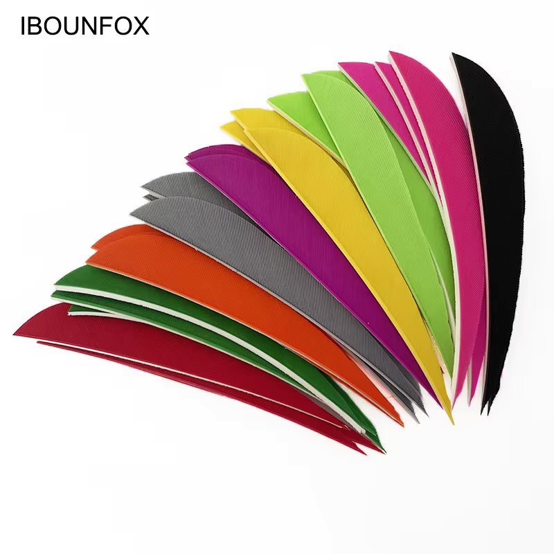 IBOUNFOX 50Pcs 4" Turkey Feather Fletching Right/Left Wings Archery Hunting Arrow Feathers DIY Carbon Woonden Arrow Vanes