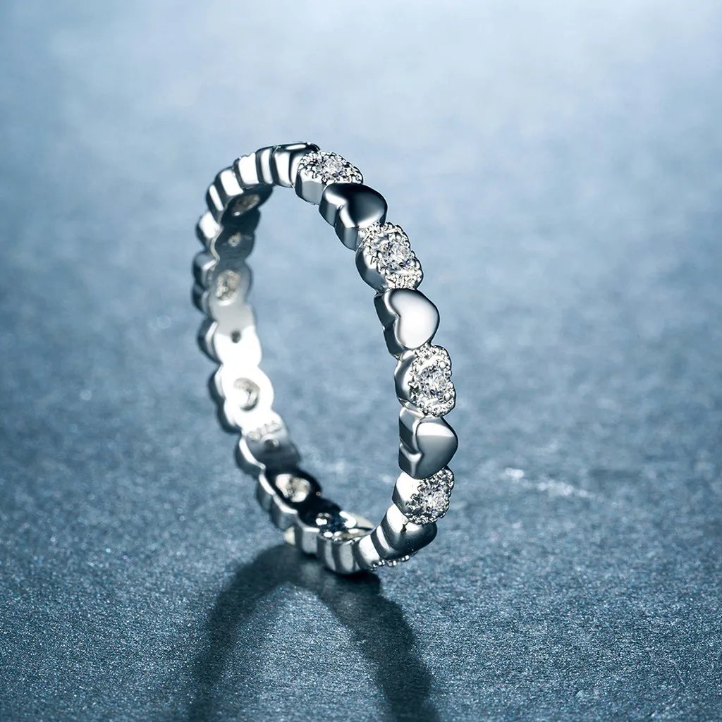 Rings Set 100 Gorgeous Love Diamonds Ring Round Creative Confession Ladies Jewelry Rings