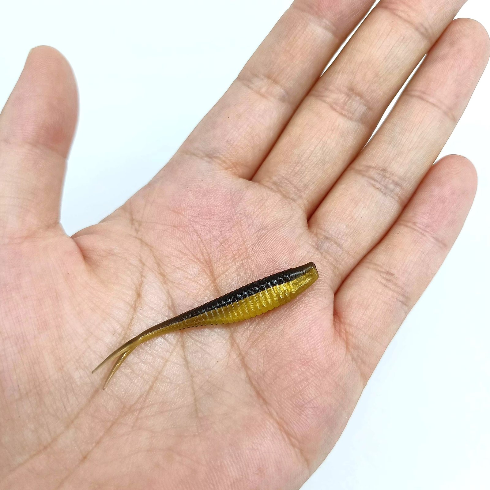 DUODUOYU 10PCS Fishing Soft Lures Plastic Baits 0.65g/50mm  Lifelike Forked Paddle Tail Fishing Swimbaits for Freshwater Tackle