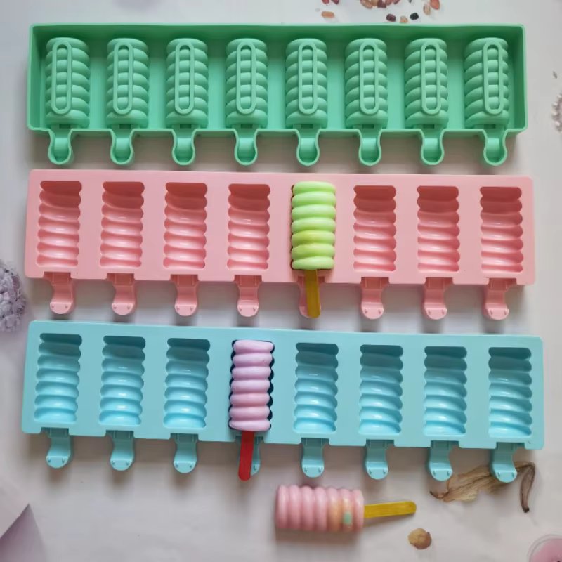 8 Cavities Ball String Ice Cream Silicone Mold Chocolate Candy Jelly Summer Frozen Making Tool DIY Cake Decor Baking Mold Gift