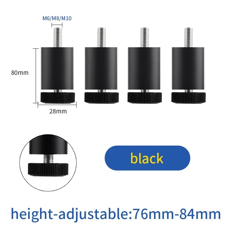 Black 8cm M6 M8 M10