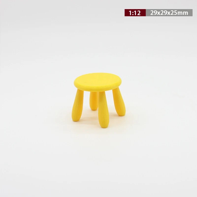 1PC Mini Chair Toy 1:12 Scale Dollhouse Stool Gift Doll Accessories Plastic Miniature Furniture Photo Props Scene Model