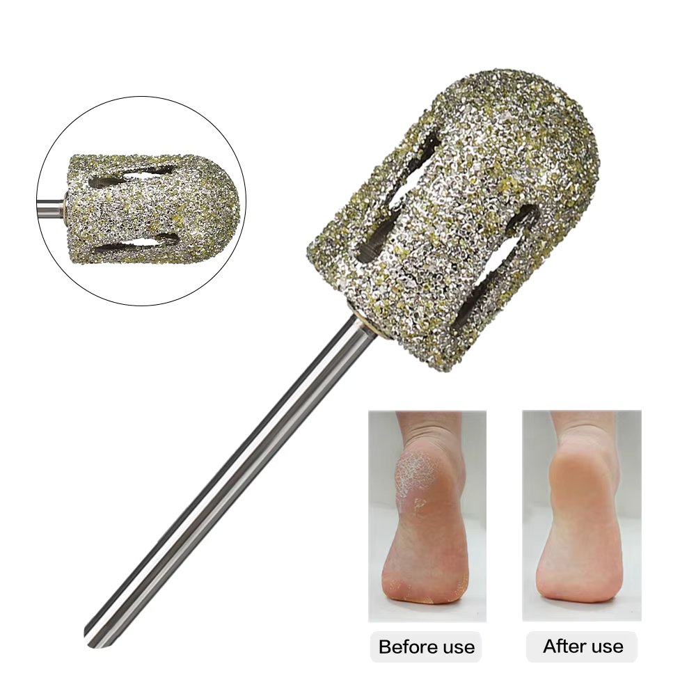 Diamond Pedicure Cone Bit for Cracked Skin Corns Callus Removal Feet Filing Tool 3/32" Rotary Burrs Nail Pedicure Drill Bits