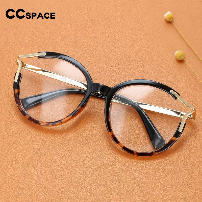 45103 Vintage Round Trending Blue Light Blocking TR90 Brand Anti Ray Eyeglasses Women Leopard Eyewear Prescription Glasses