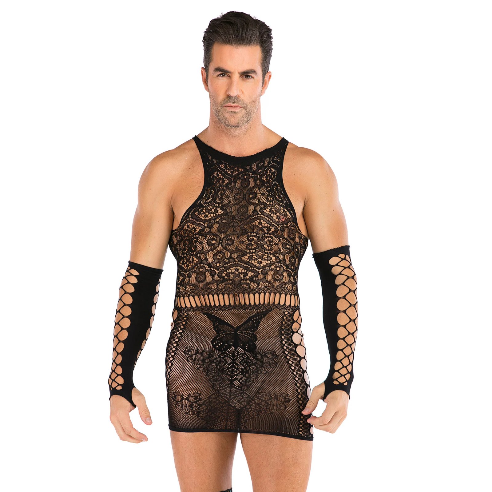 Underwear Hot Men's Socks intimate sexy stockings mesh net teddy men clothes fashion socks nightgown sleepwear