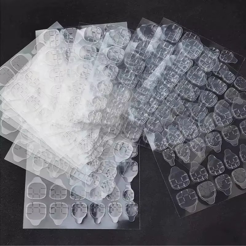 50pcs/lot Transparent Double Side Self Adhesive Stickers Clear Nail Tabs False Nail Art sticker manicure tools