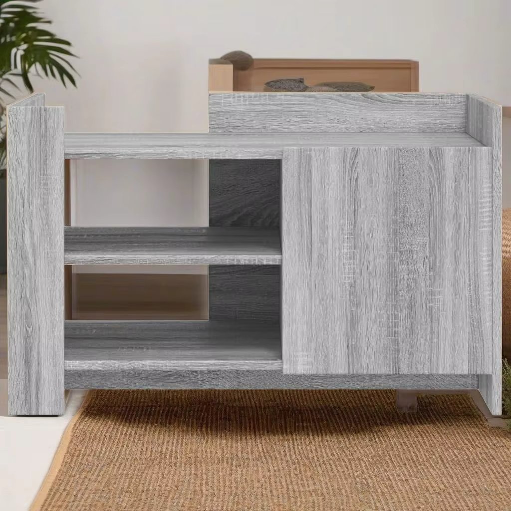 Grey Sonoma Coffee Table 80x50x50 cm - Durable Engineered Wood Design for Modern Living Spaces