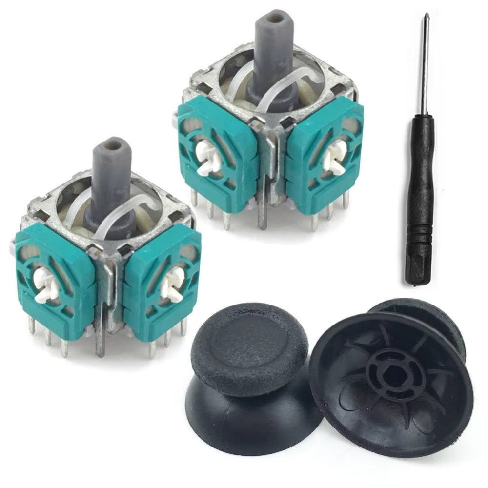2Pcs Analog Thumb Joystick Repair Parts Dualshocks Replacement for PS4 Slim Pro Controller 4