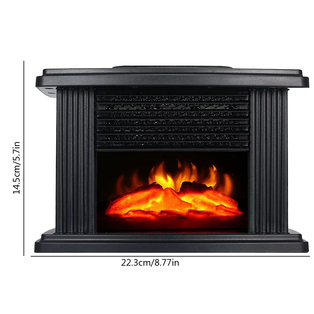 Electric Fireplace Heater Portable Fireplace with 3D Realistic Dancing Flame Effect Energy-saving Desktop Warm Air Heater US, EU