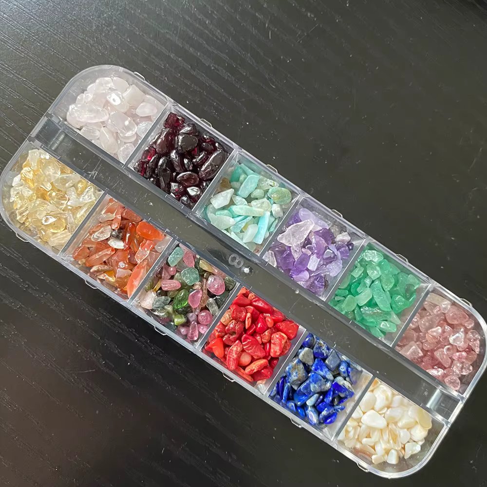 Boxed Irregular Natural Crystal Gravel Agate Quartz Crushed Stone Healing Crystals Specimen Collection DIY Jewelry Gem Making